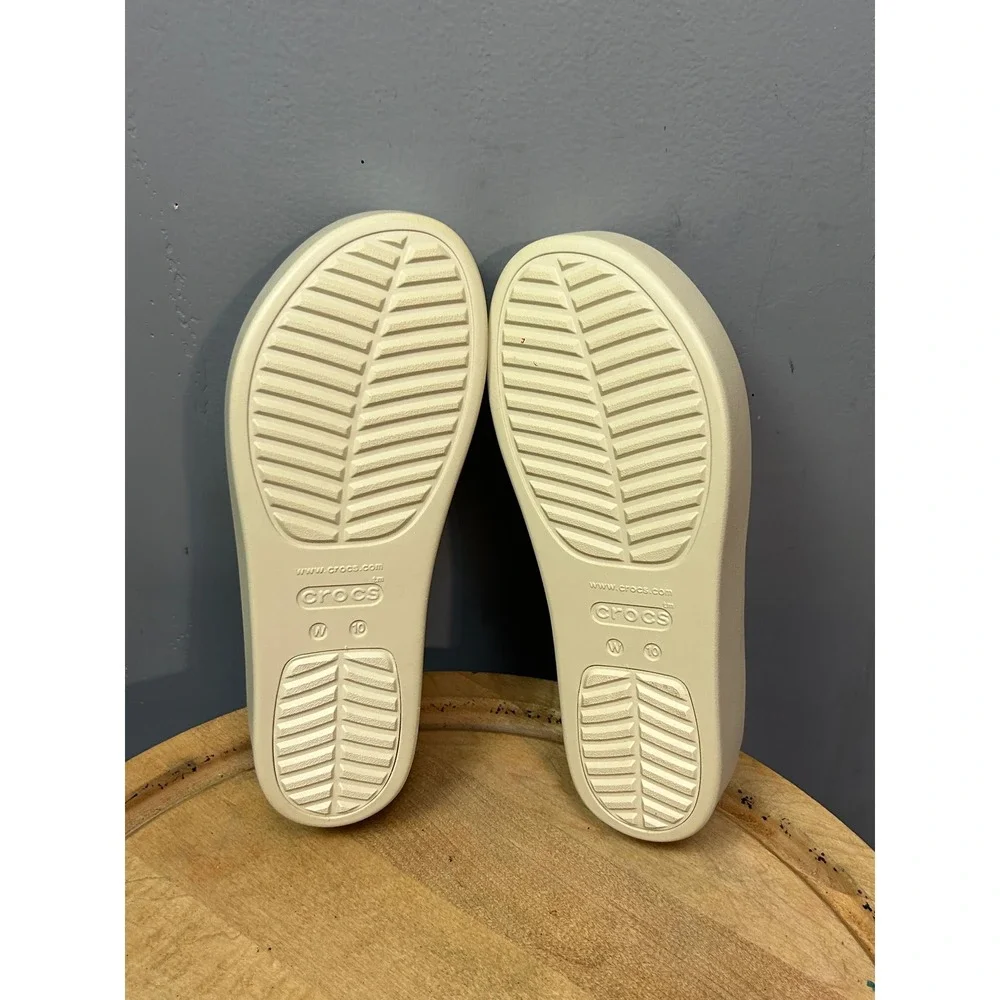 Crocs Platform Flip Women Size 10 Bone LiteRide 360 Sandal Sporty Casual